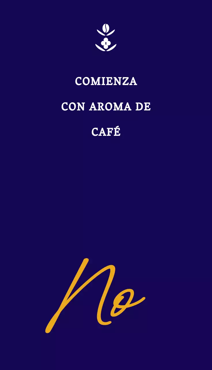 Elegante diseño de cafetería con un logotipo en forma de frijol blanco y amarillo