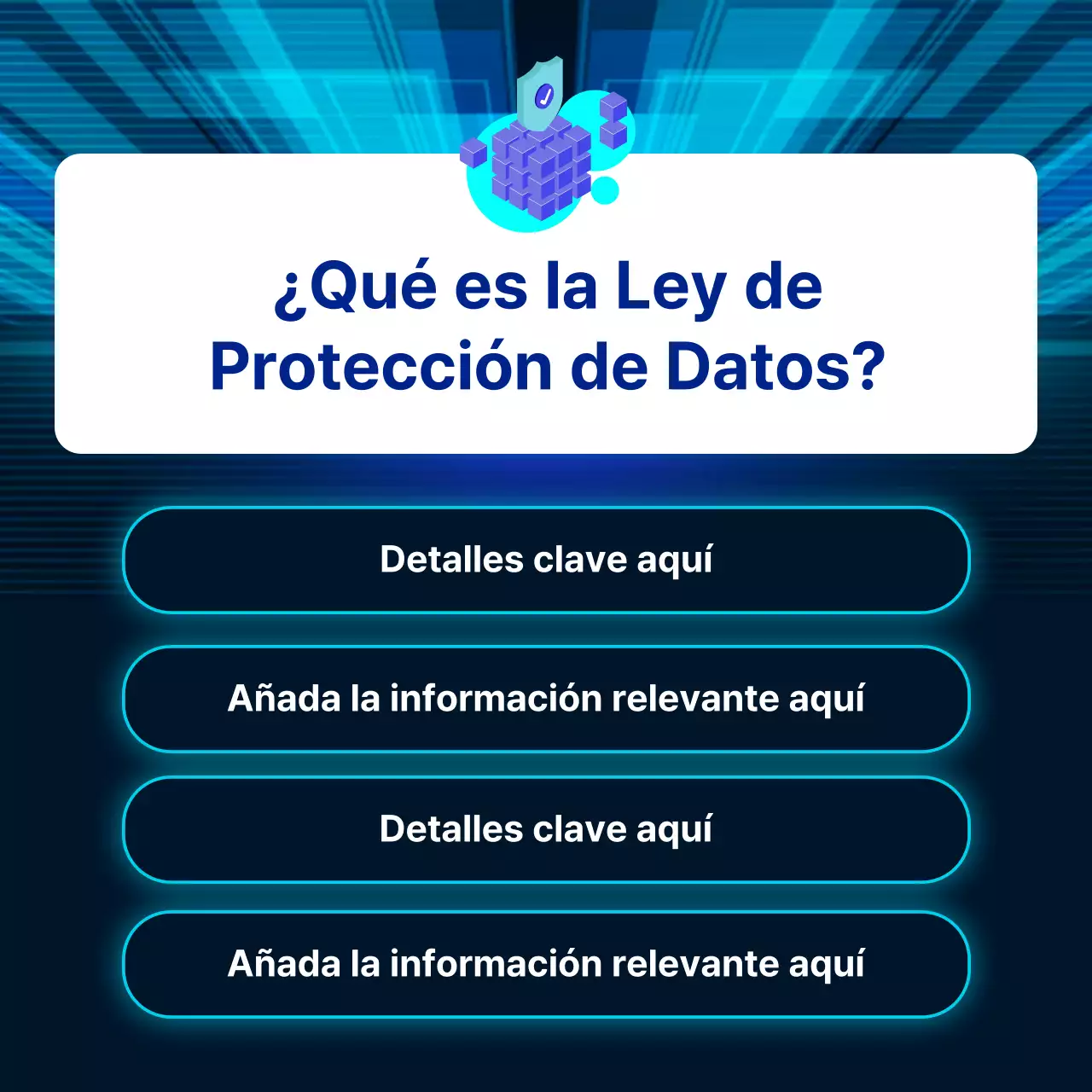 Directrices de la Ley de la Industria de Datos en gradiente azul