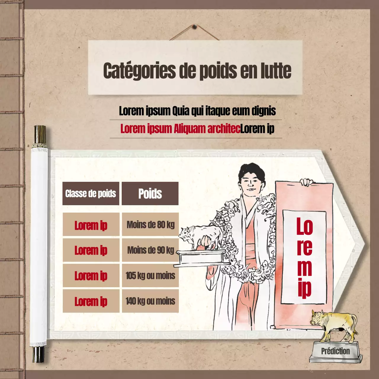 Design classique avec un fond de livre brun et traditionnel Design classique avec un fond de livre brun et traditionnel Coutumes du Nouvel An chinois Wrestling Card News