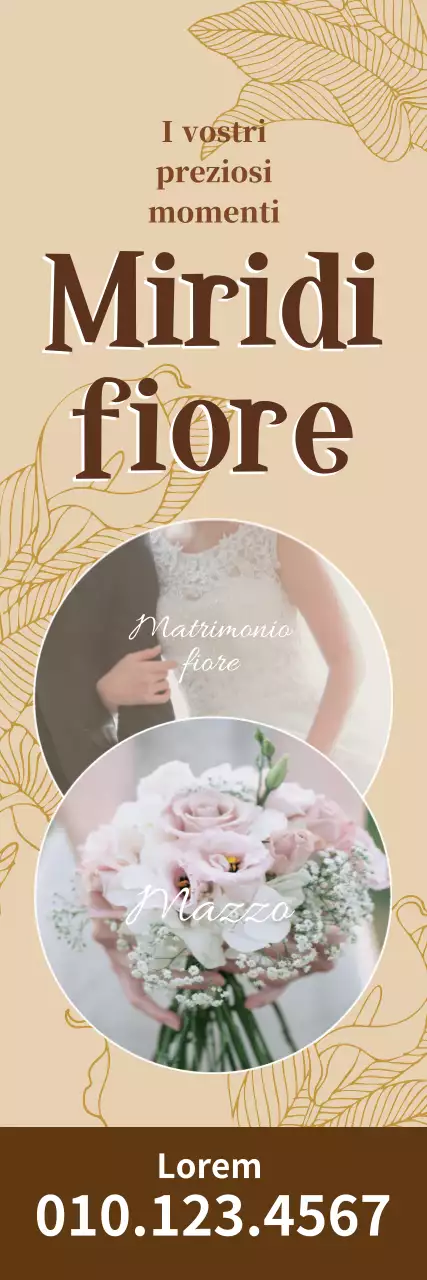 Promozione di matrimonio di un fiorista vintage con enfasi fotografica beige