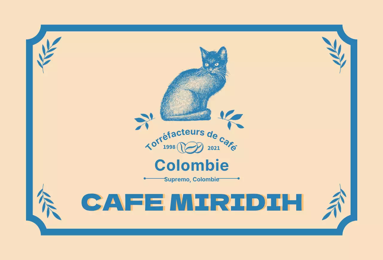 Un guide des marques et des grains de café avec un design typographique beige et bleu2