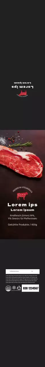 Schwarzes Foto Gewürz Lende Etiketten