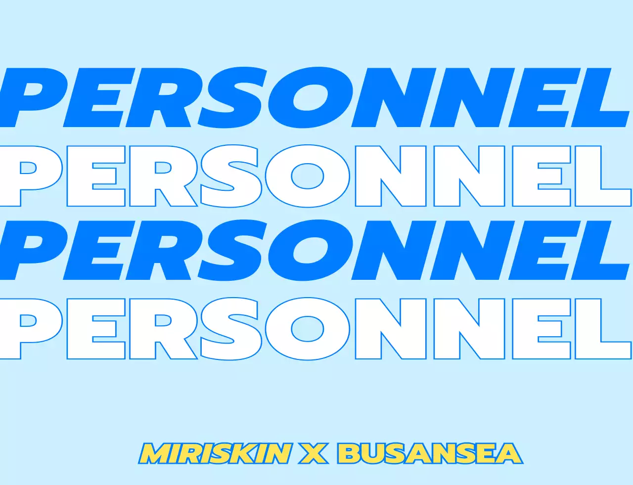 Design pour le personnel d'un magasin pop-up d'une société de cosmétiques, avec des personnages bleus et jaunes qui marchent.