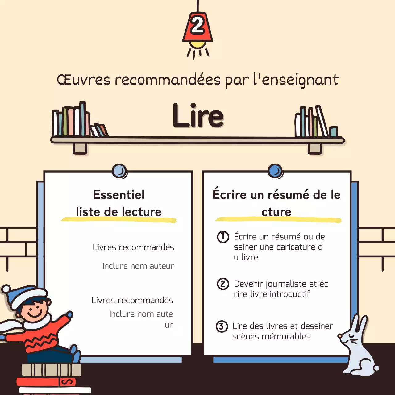 Vacances d'hiver avec de jolies illustrations en beige