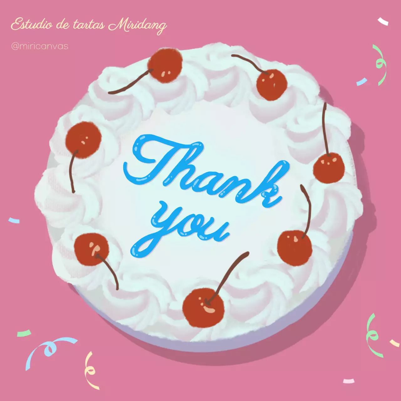 Una tarta rosa con letras vintage y un brindis