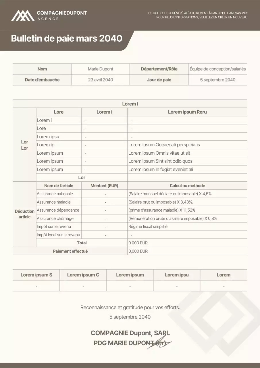 Ivory Brown Simple Payslip Documentation