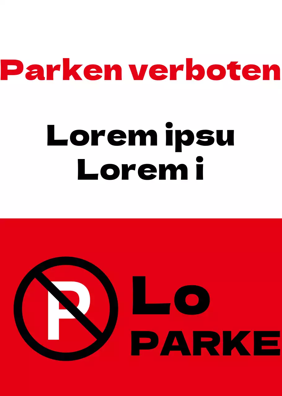 Transparentes rotes Parkverbotsplakat