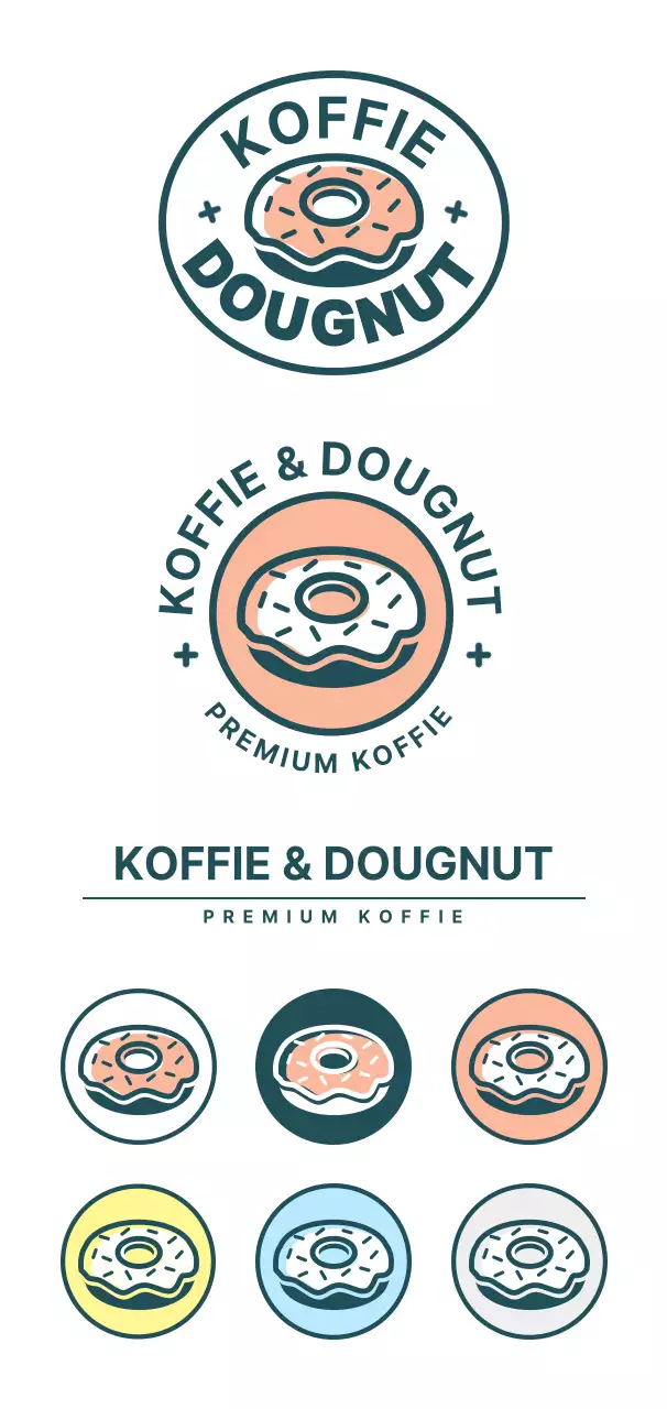 Een eenvoudig, kleurrijk caféembleem