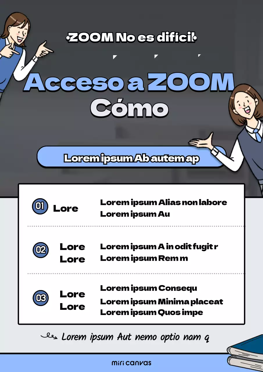 Un aula limpia con ilustraciones de personas en naranja y azul