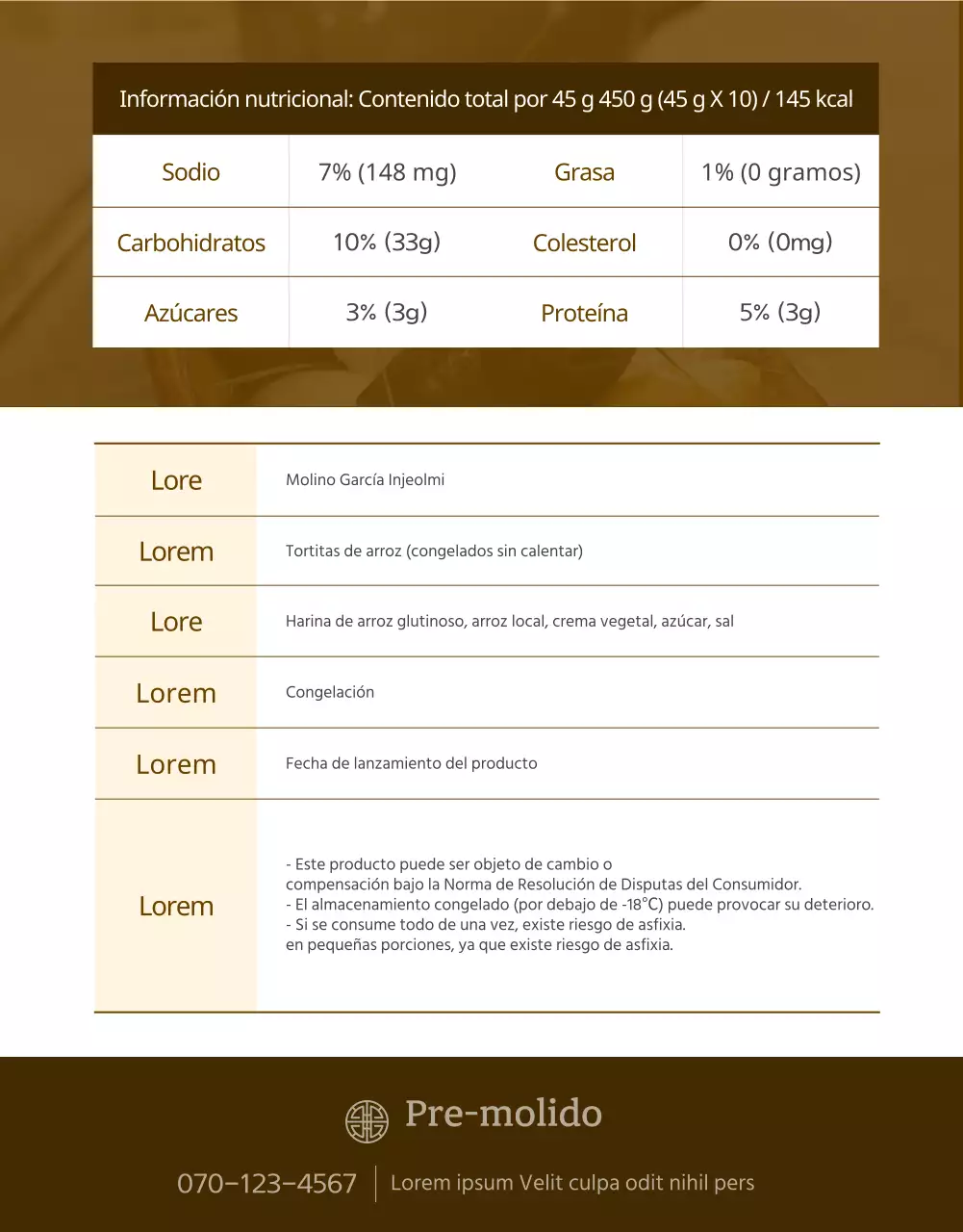 Detalles de los pasteles tradicionales de arroz integral a la venta