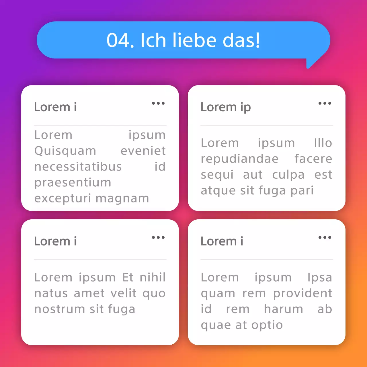 Instagram unbelebten Konzept Bio in lila und orange Farbverlauf