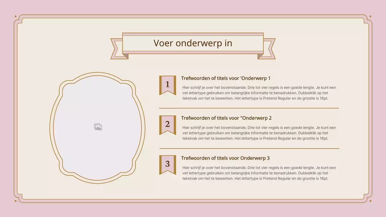 Vintage frame presentatieset in roze en goud