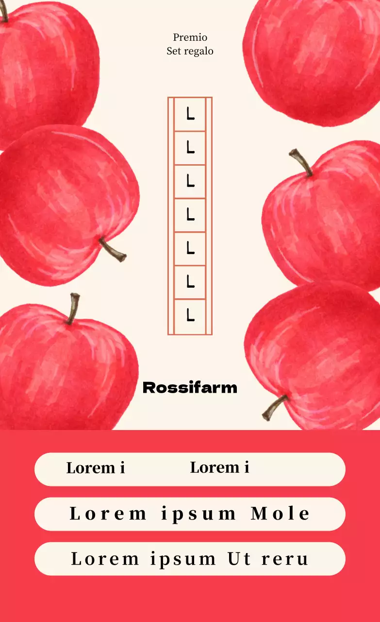 Carta manoscritta illustrata mela verticale adesiva