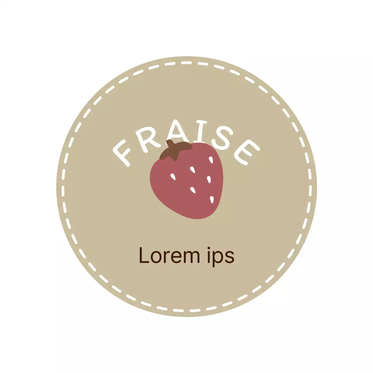 Une étiquette de café beige et marron avec un style émotionnel