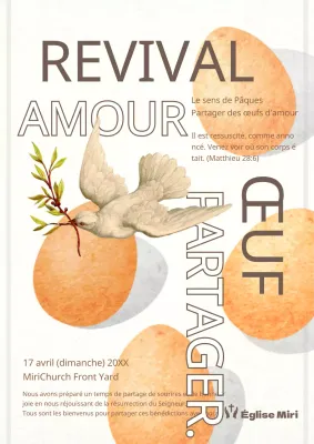 Annonce d'une chasse aux œufs de Pâques en beige