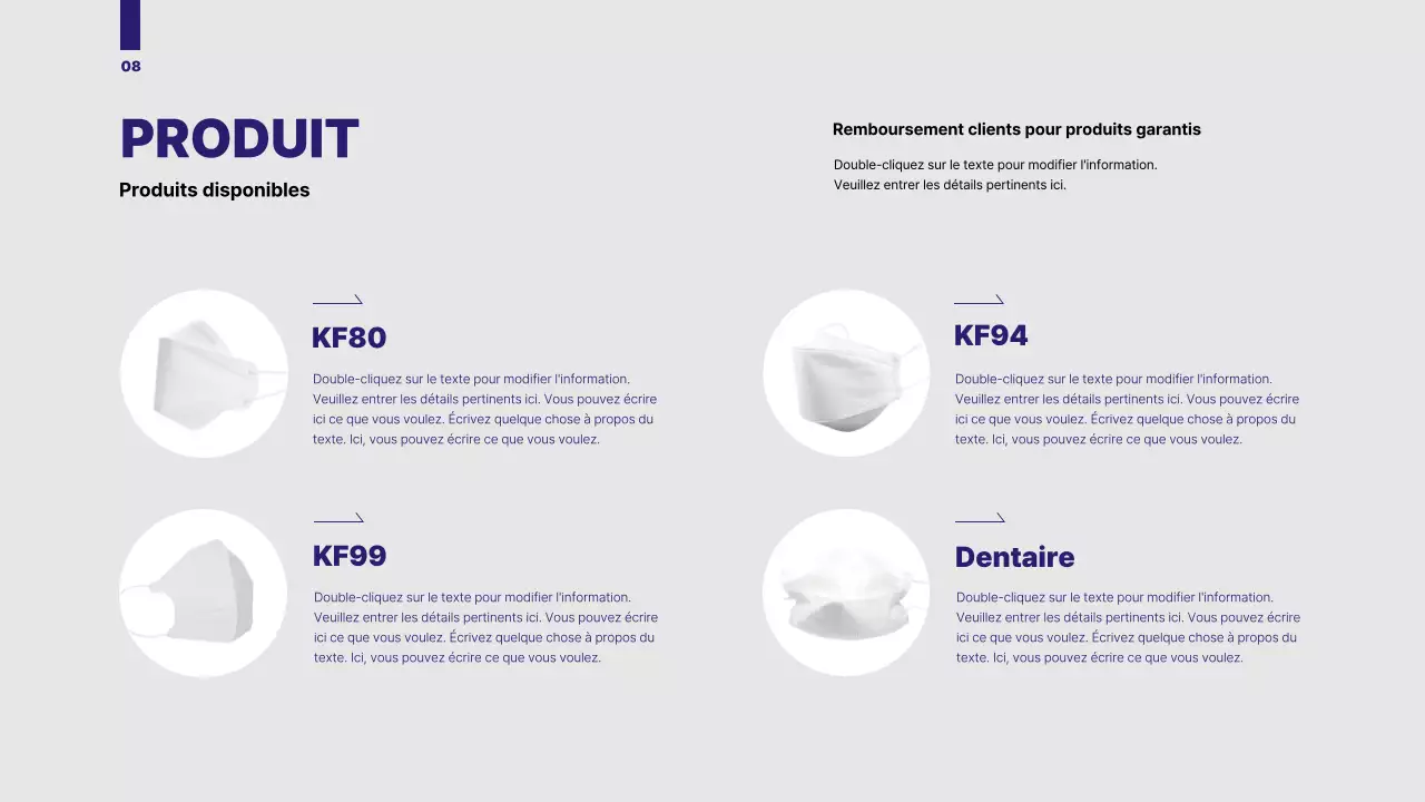 Une proposition organisée avec un graphique en cercle de couleur bleue