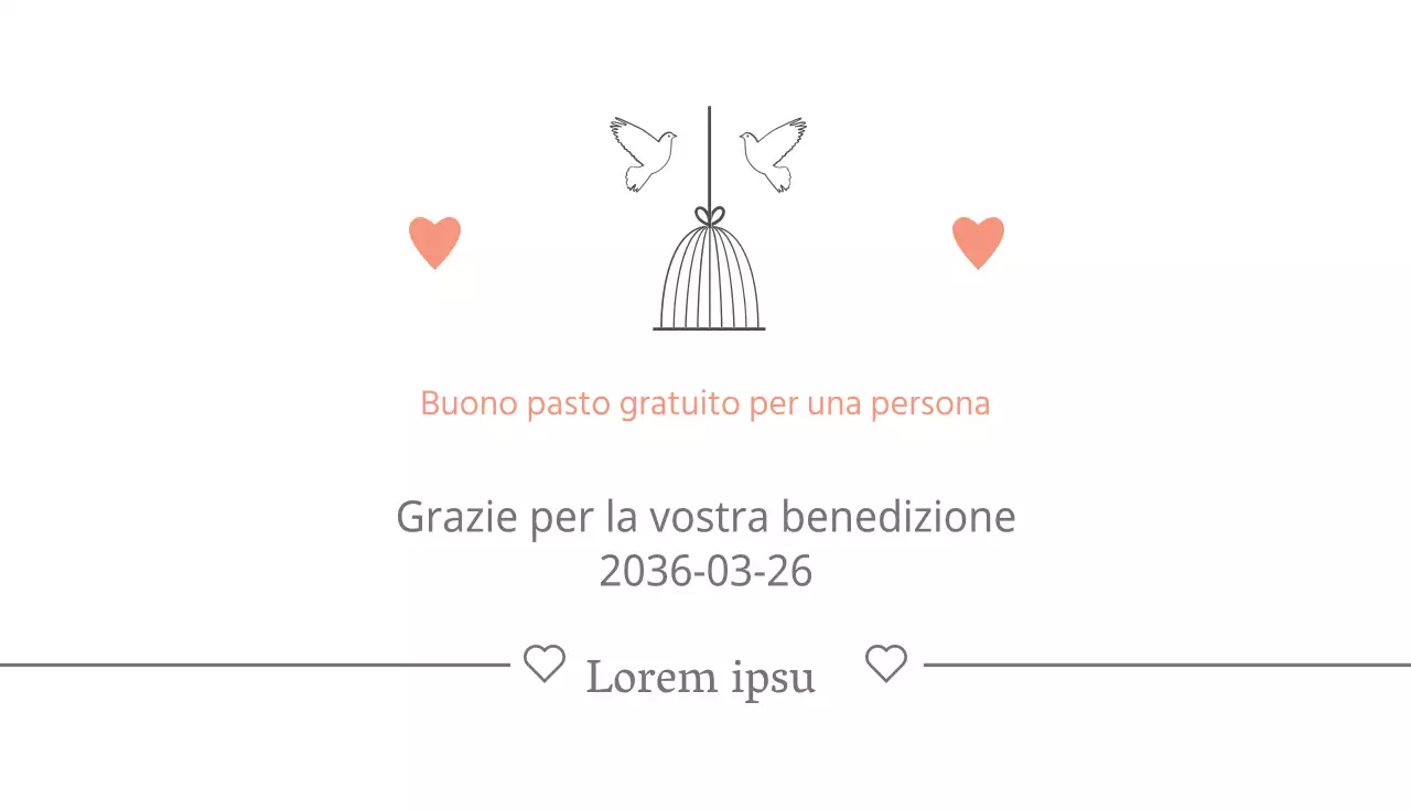 Buono pasto gratuito per una persona