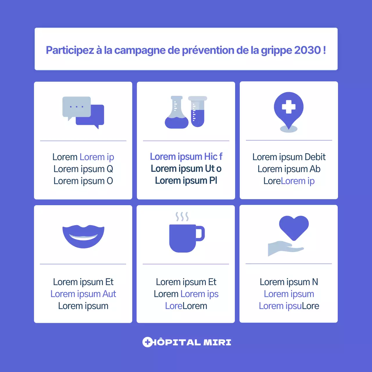 Campagne de prévention de la grippe "bleue, amicale et propre" (CardNews)