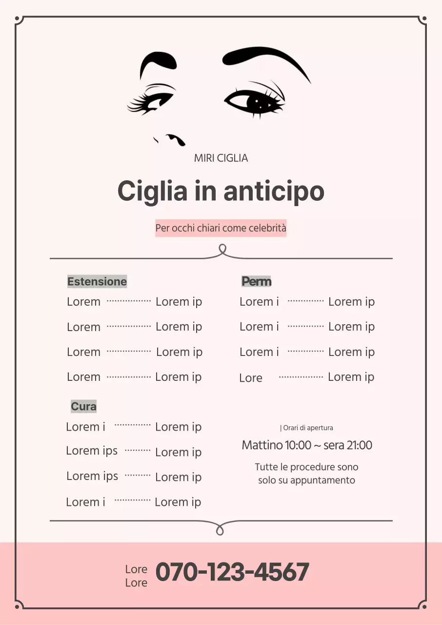 illustrazione rosa semplice trattamento ciglia ritratto poster