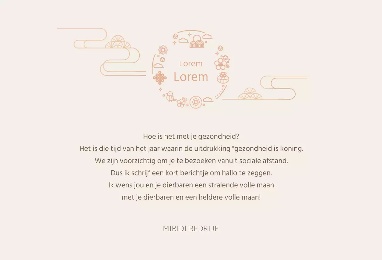 Moderne Eenvoudige Chuseok Ansichtkaart