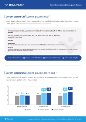 Un document de vente de produits pharmaceutiques propre, bleu et gris