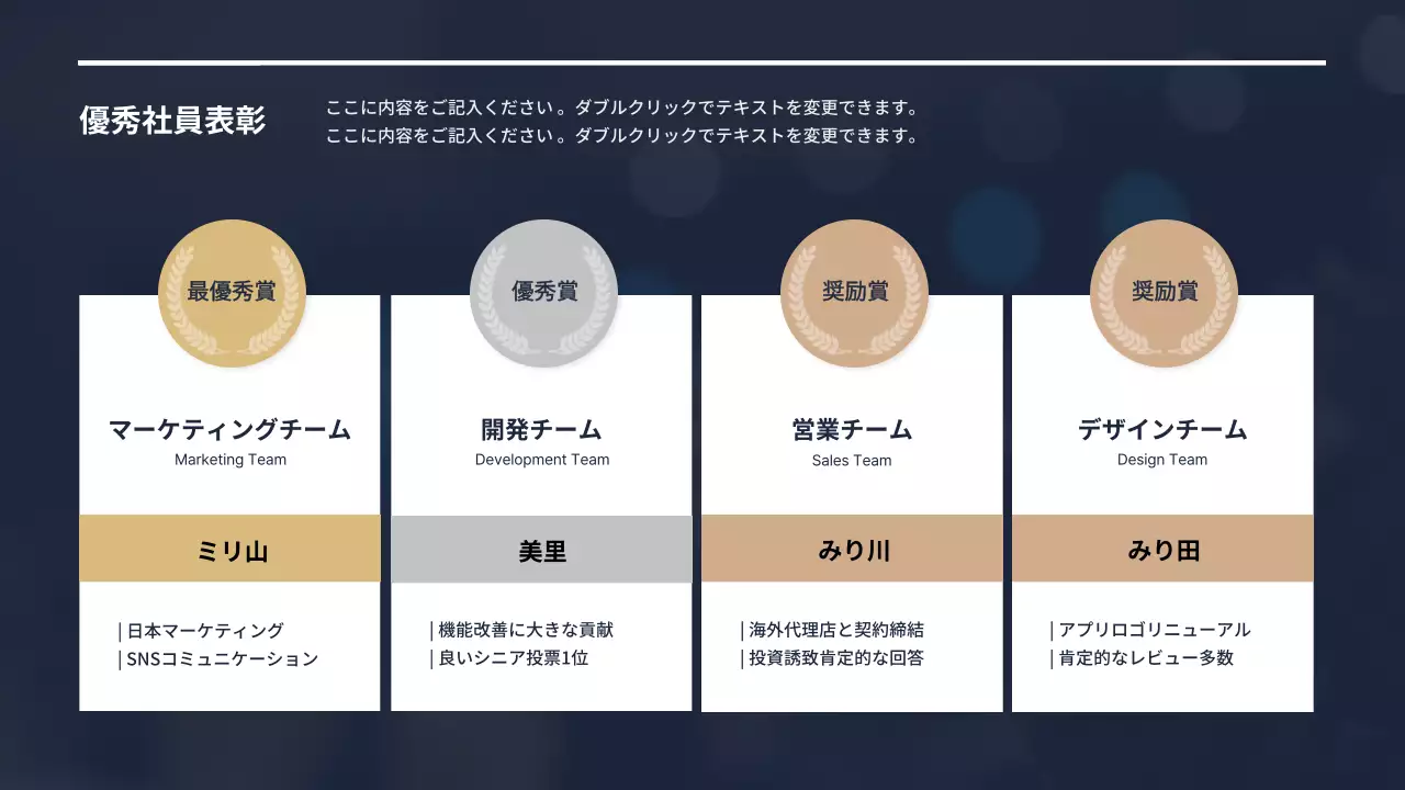 ネイビー モダン ビジネス 資料 プレゼンテーション