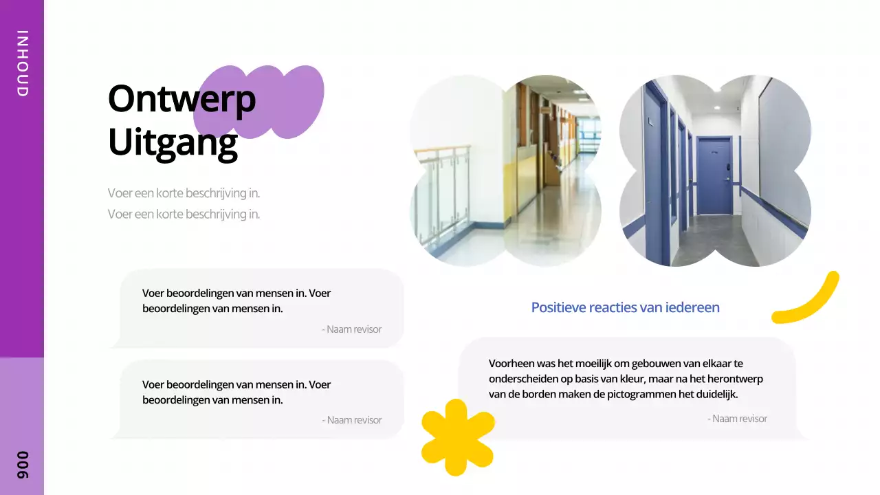 Een eenvoudig ontwerpproject voor kleurenblinden met vormen met gele accenten
