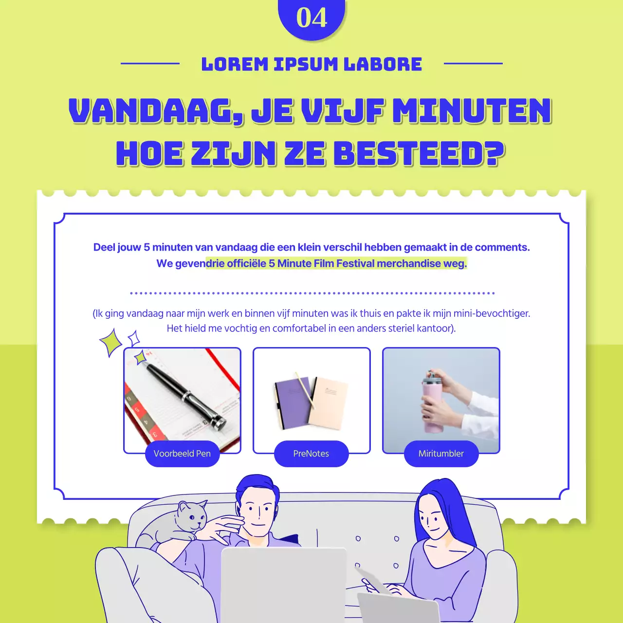 Werving van blauwe en gele filmfestivalsupporters