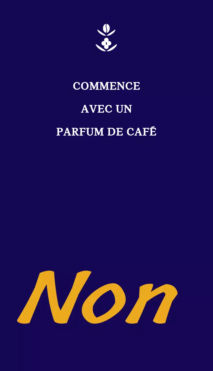 Conception d'un café de classe avec un logo blanc et jaune en forme de haricot