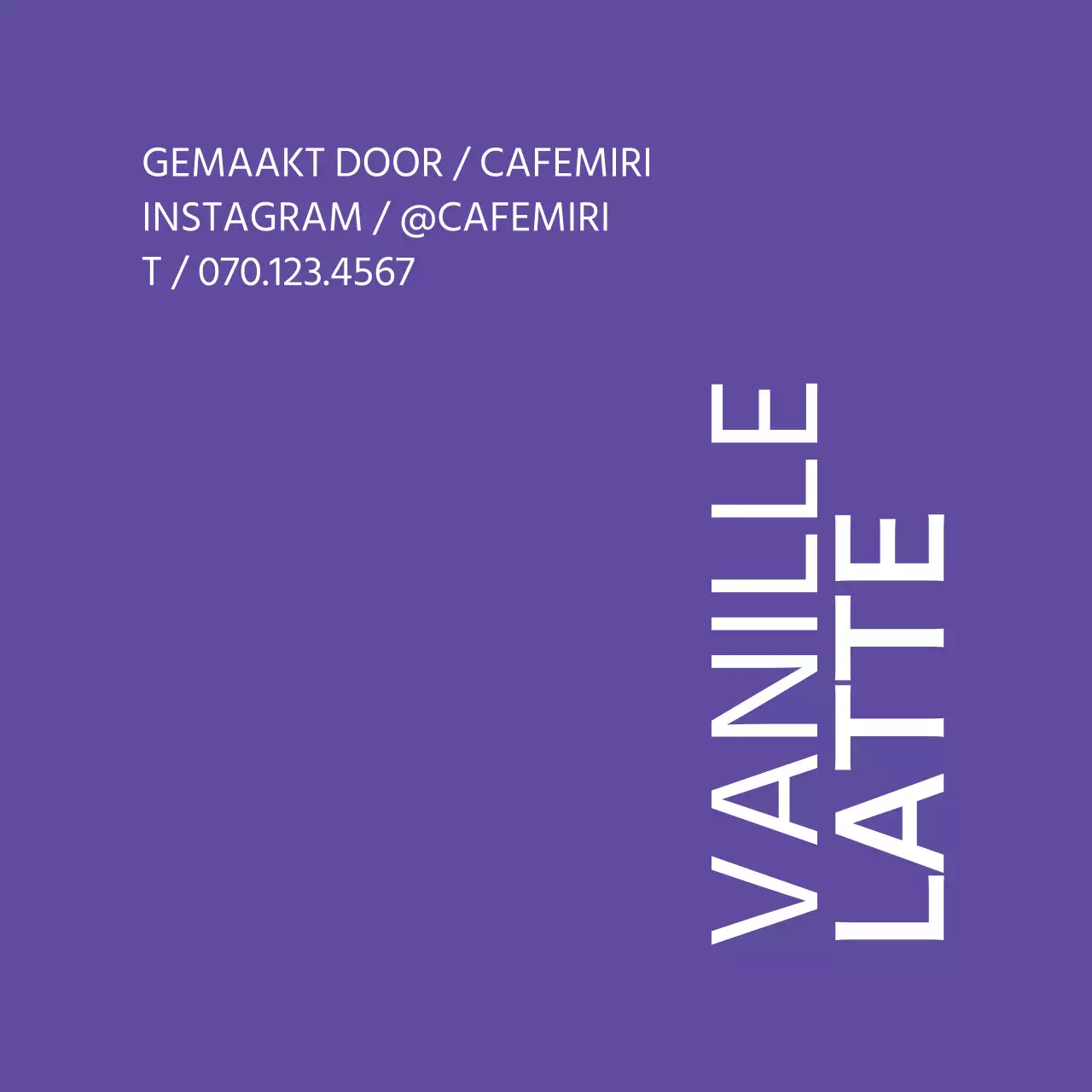 Paarse eenvoudige tekst koffie