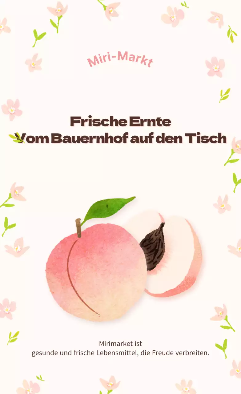 Illustrierter Pfirsich-Aufkleber