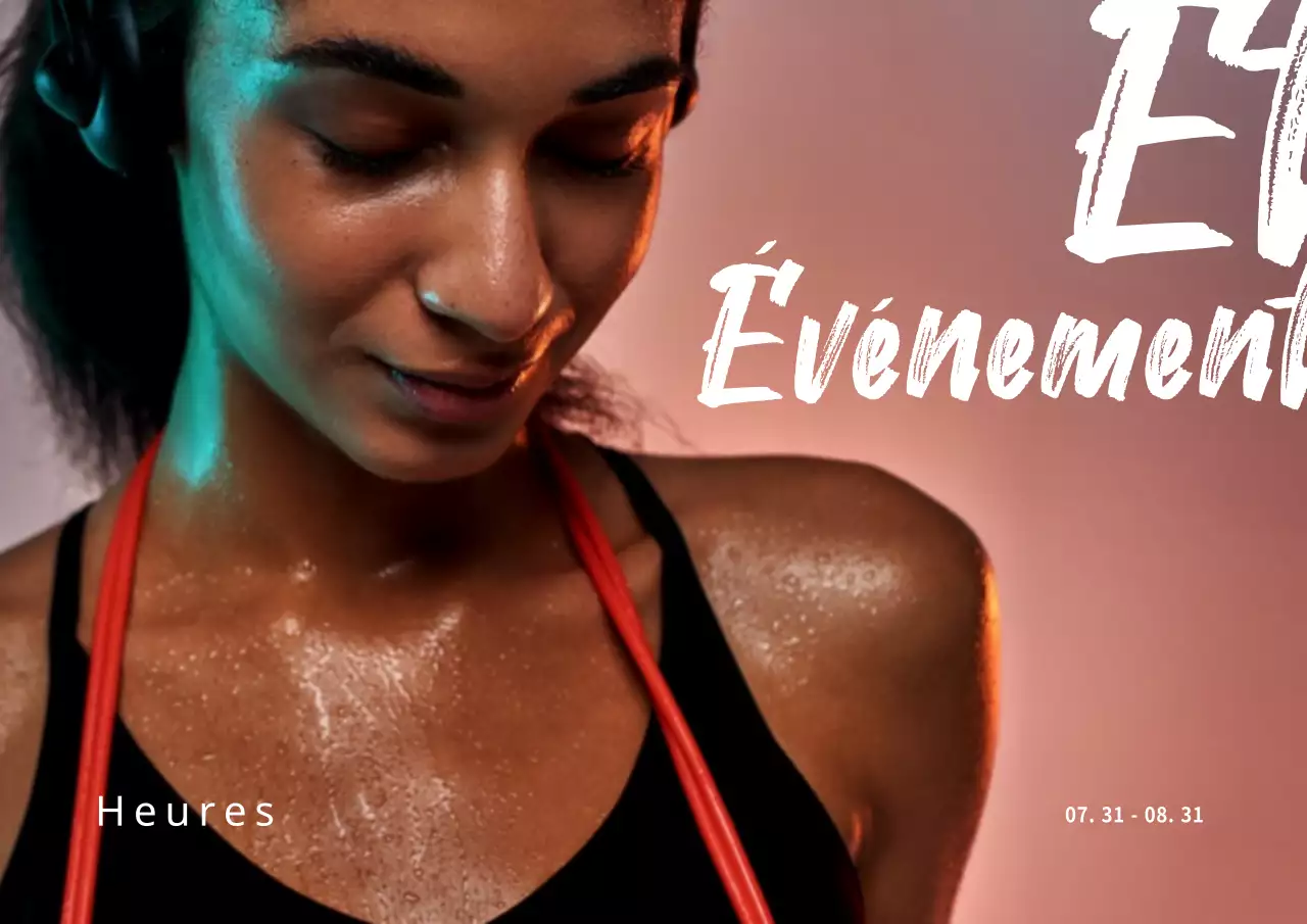 Affiche horizontale sur la santé avec photo de sport orange