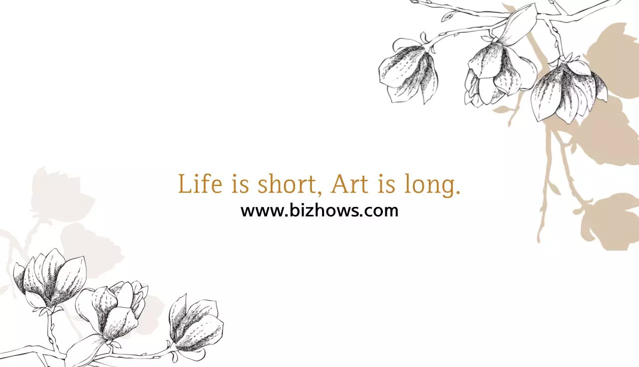 白黒 シンプル 花 名刺