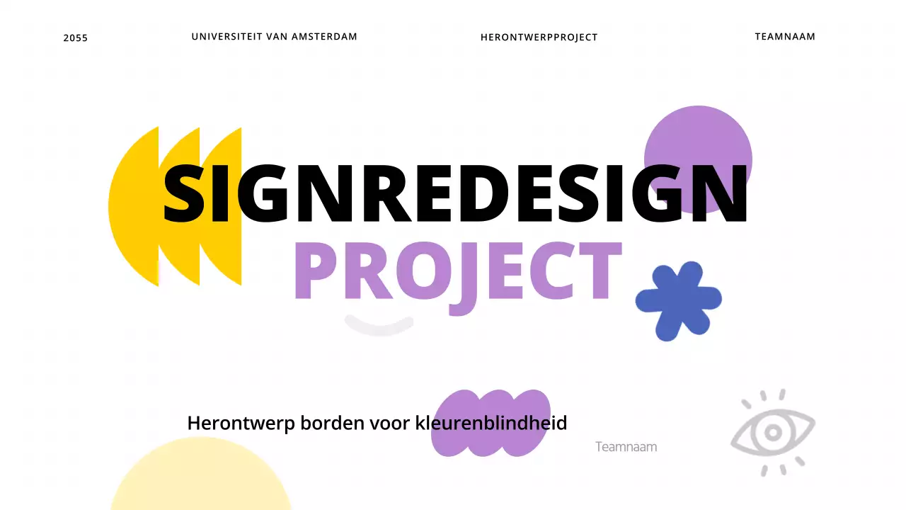 Een eenvoudig ontwerpproject voor kleurenblinden met vormen met gele accenten