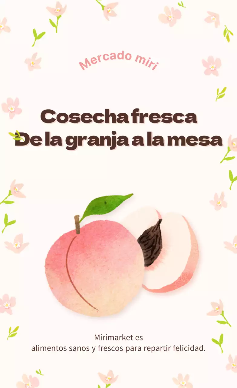 Pegatina ilustrada de melocotón