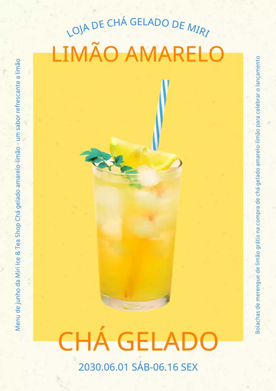 Promova o seu novo menu com um esquema de cores fresco e amarelo