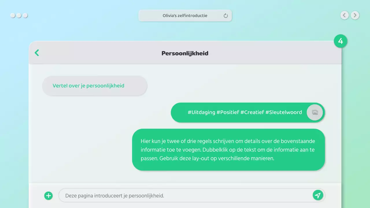 Een schone bio met een groen GUI-concept