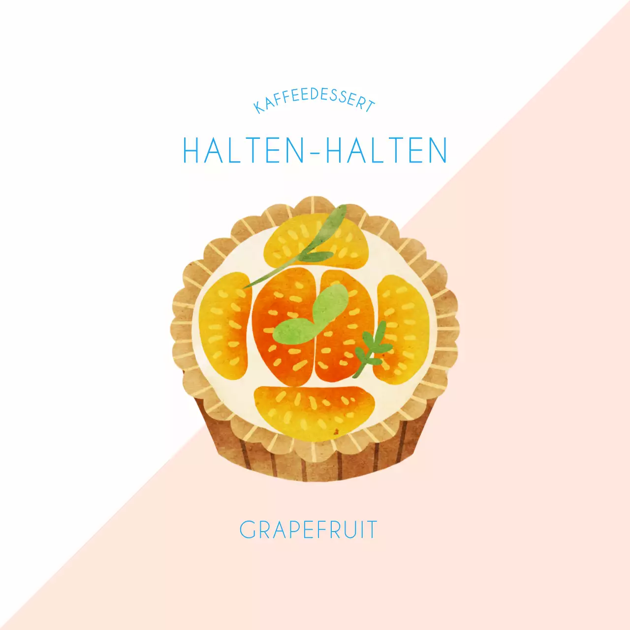 Illustrierte Grapefruit-Dessert-Aufkleber