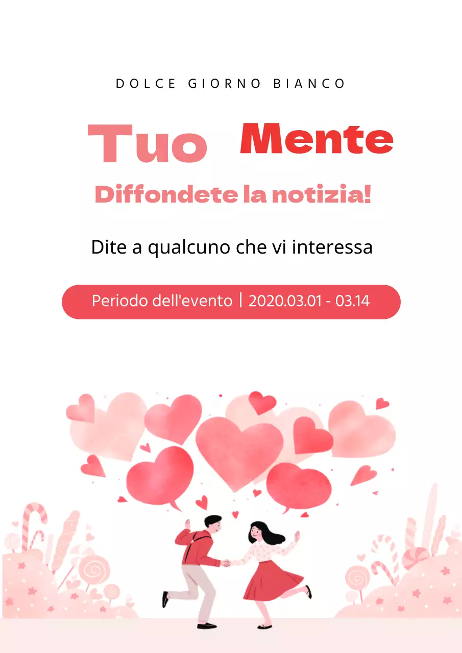 Volantino per la Giornata Bianca in bianco e rosa