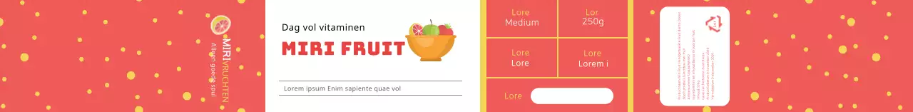 Fruit bentoverpakking met roze patroon