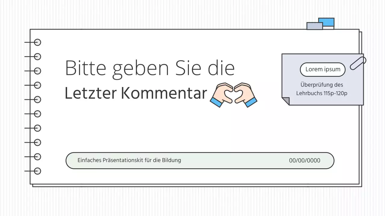 Saubere, konzeptionelle, pädagogische Präsentationsmappe in Weiß und Akzentfarben