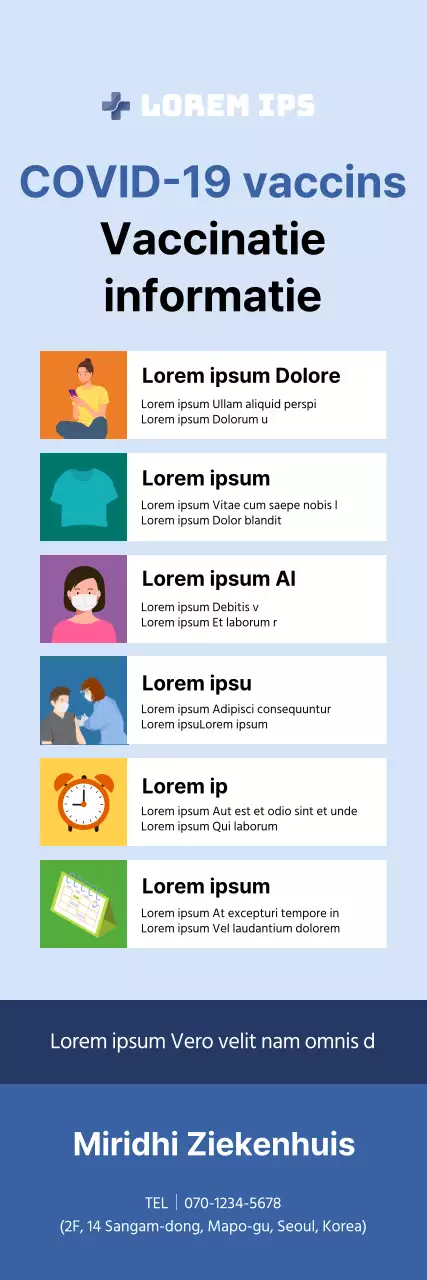 Coronavirusvaccinatie X-banner met kleurrijke tabellen en illustraties