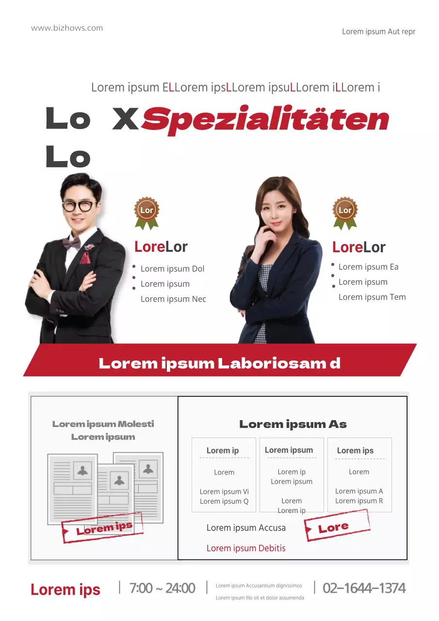 Werbung für eine Zulassungsagentur mit roten und grauen Fotos von Studenten, die studieren