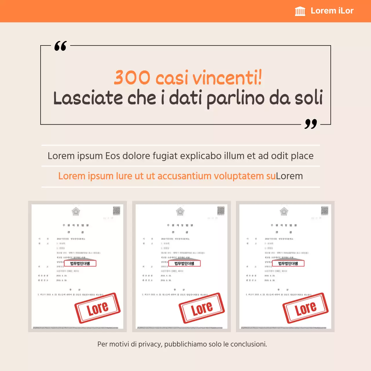 Carta di consulenza legale beige-arancioneNews