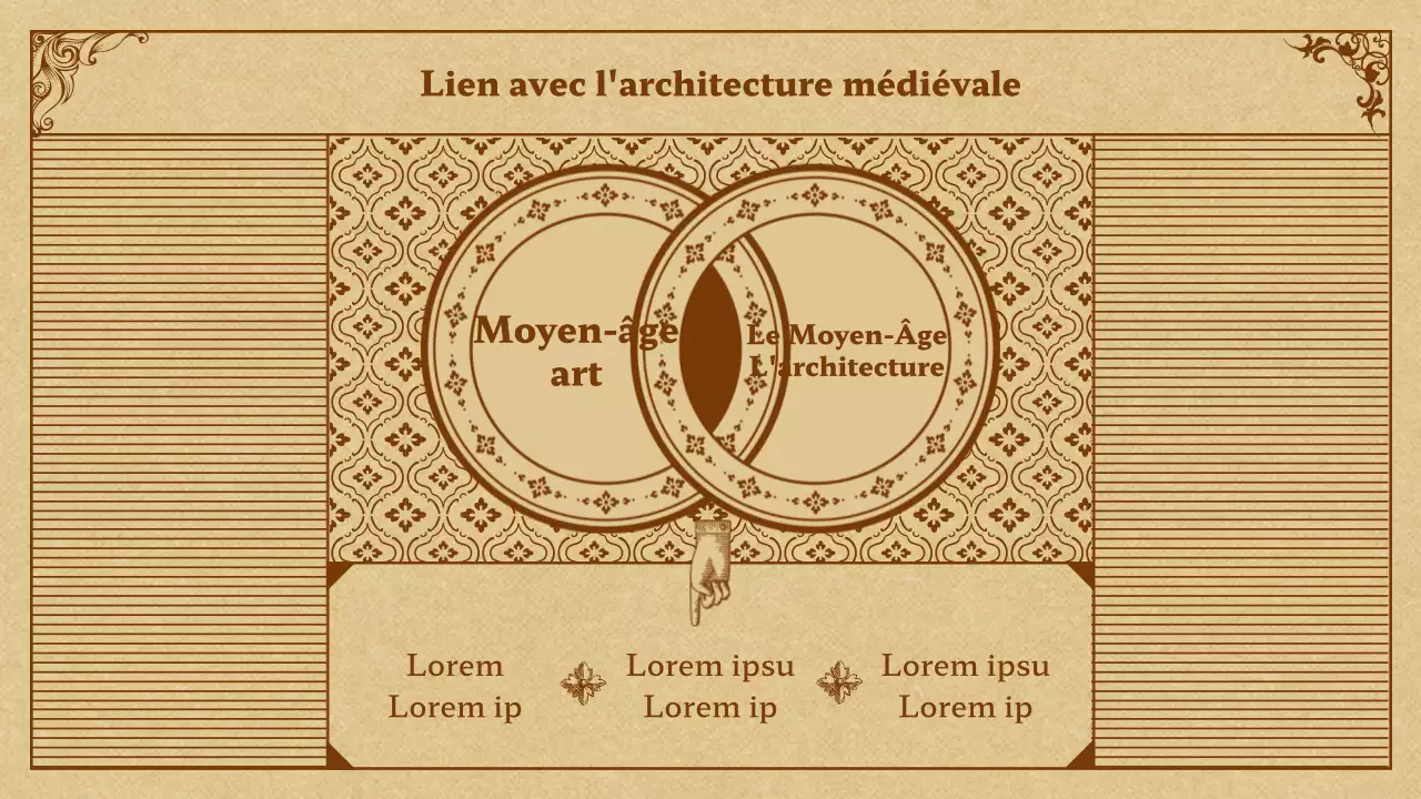 Présentation de l'art médiéval en beige et brun