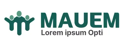 Ontwerp een bedrijfslogo met een donkergroene persoon die handen vasthoudt