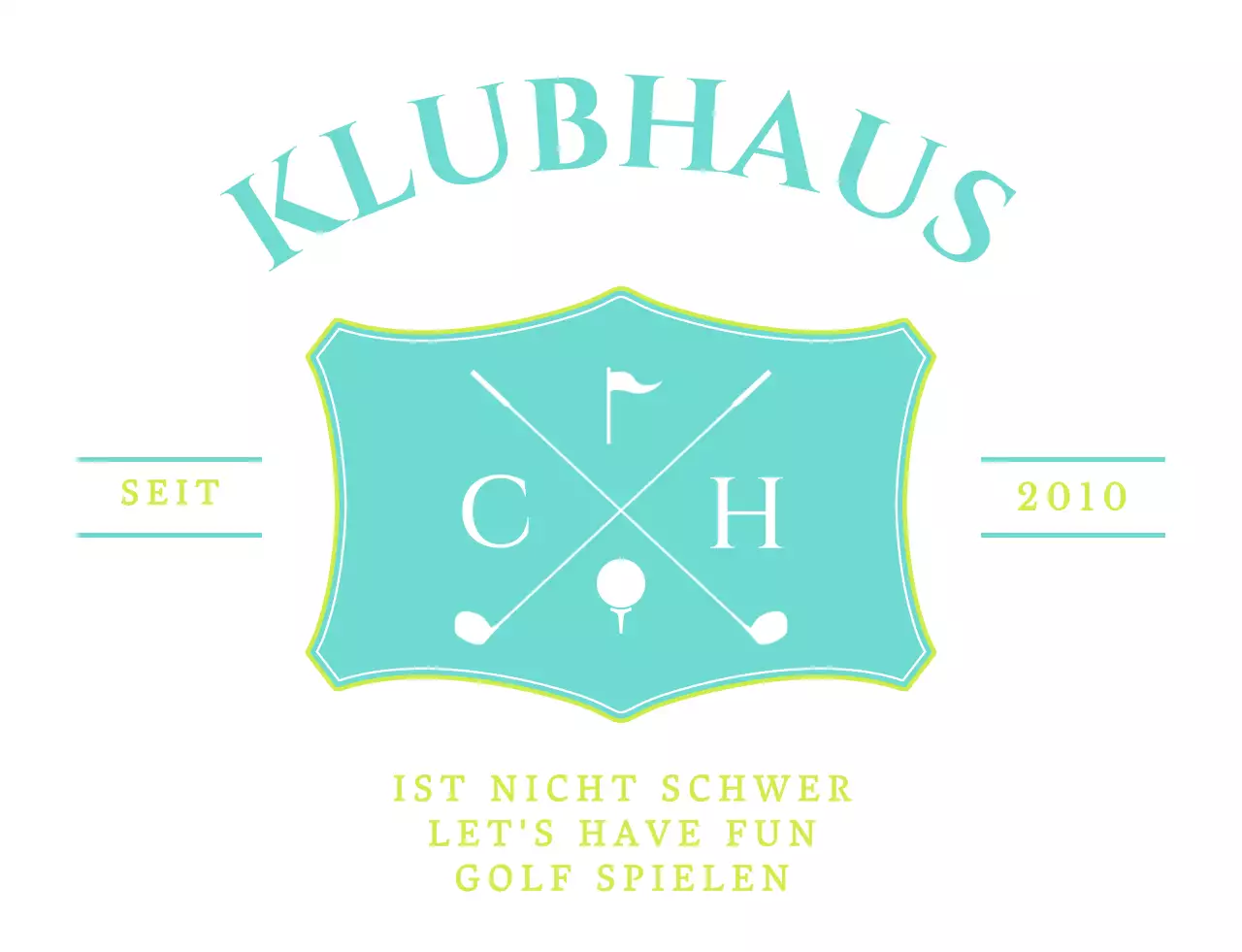 Ein schlichtes, edles Design für Golfclubmitglieder in Mint und Chartreuse.