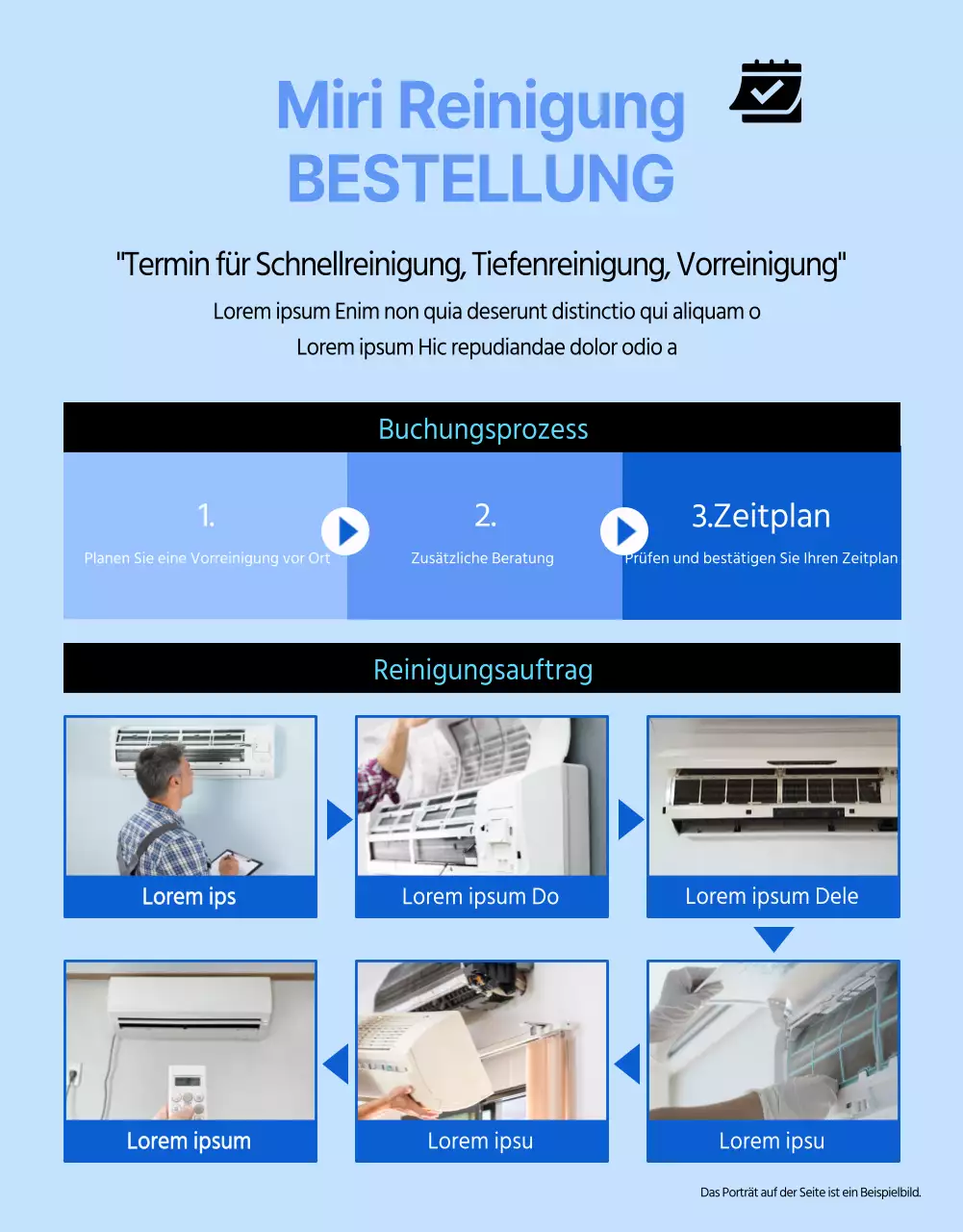 Saubere und kühle Klimaanlagen in Weiß und Blau