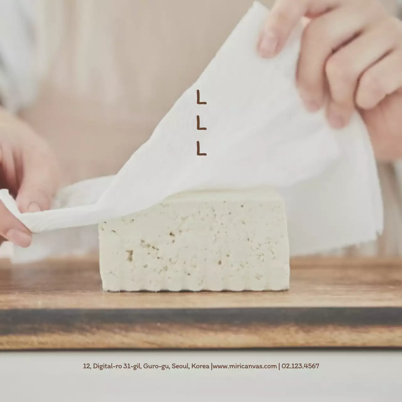 Kalmerende tofu merkbeschrijving vierkant