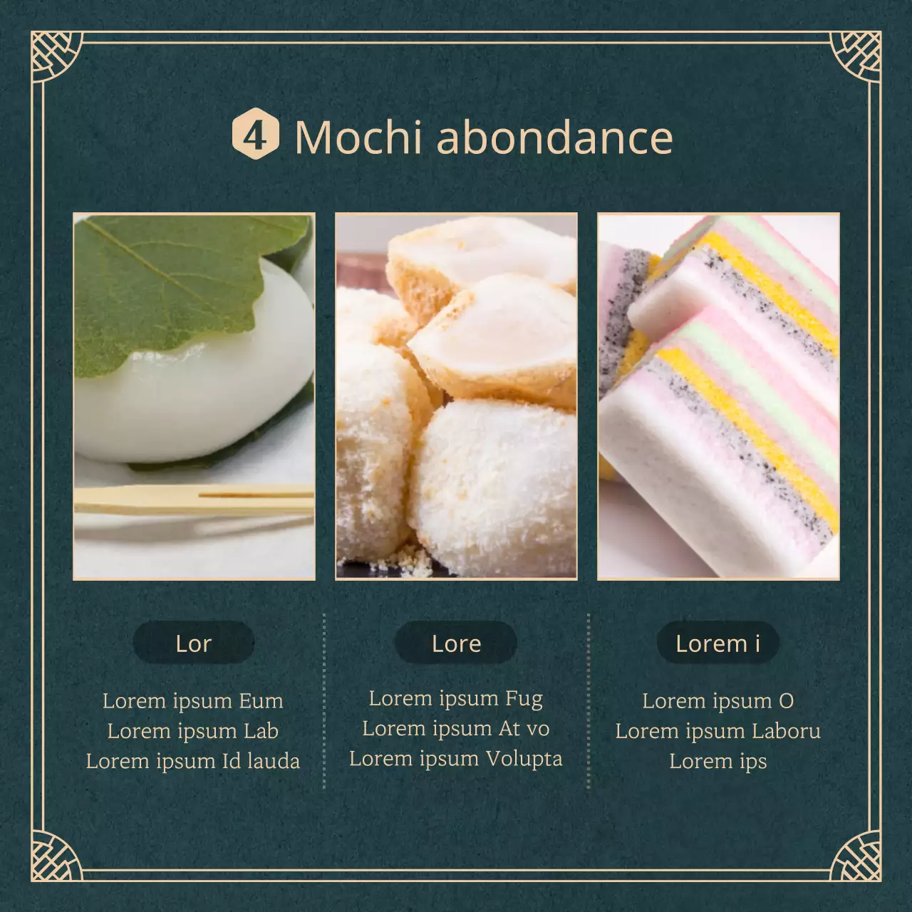 Gâteau de riz vert foncé signification cardNews design